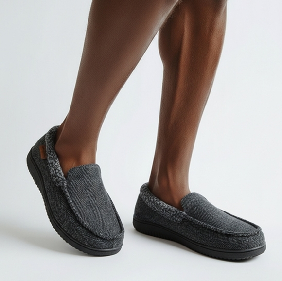 dearfoams Other - Dearfoams Men's Charcoal Slippers Men's Size 9-10 New With Tags